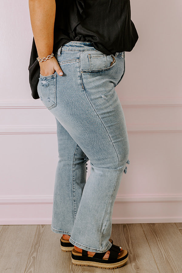 Premium Risen Lona Midrise Distressed Jeans for Curves