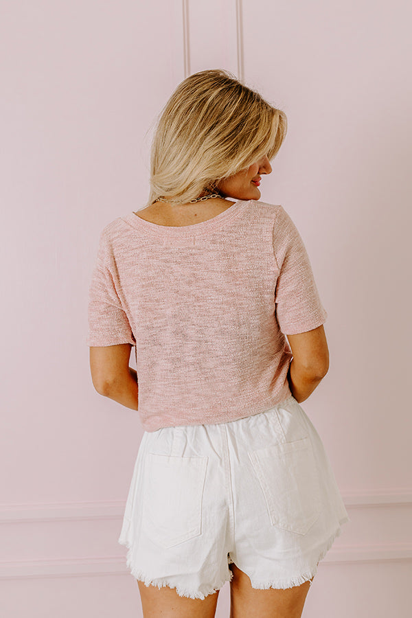 Premium Sun & Sand Knit Top - Soft Pink