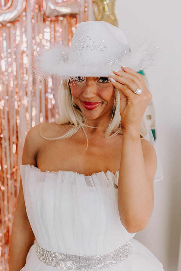 Ultimate Bride Embellished Cowboy Veil Hat