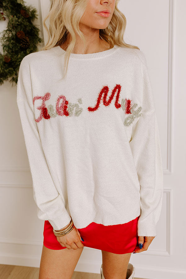 Premium Feelin' Merry Tinsel Christmas Sweater