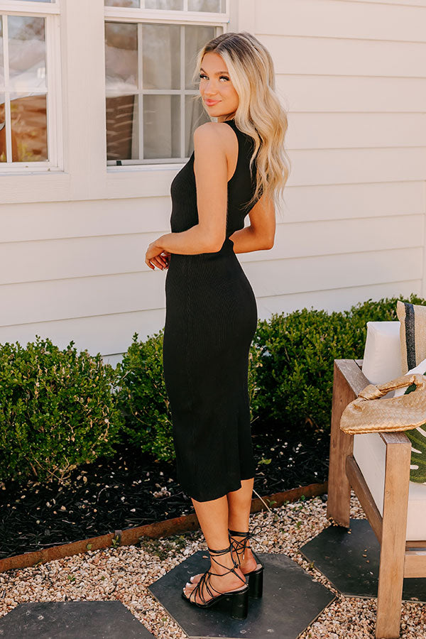 Ultimate Manhattan Stroll Ribbed Midi Dress