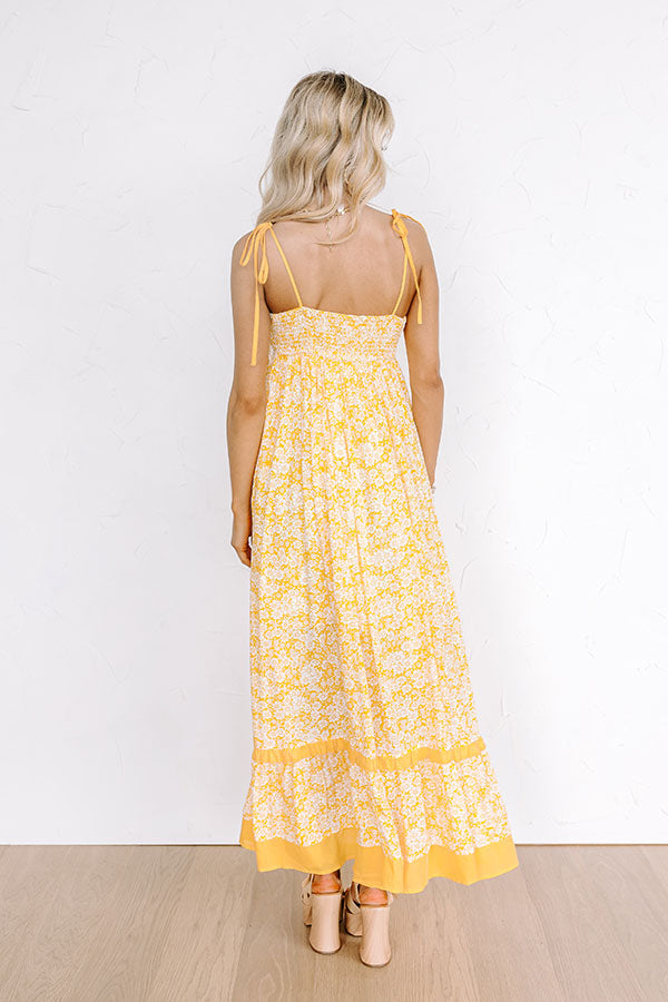 Ultimate Boho Floral Maxi Dress - Marigold Elegance