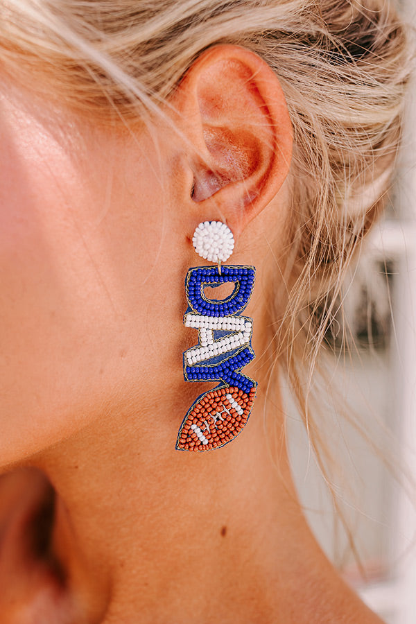 Premium Game Day Beaded Earrings - Royal Blue Edition