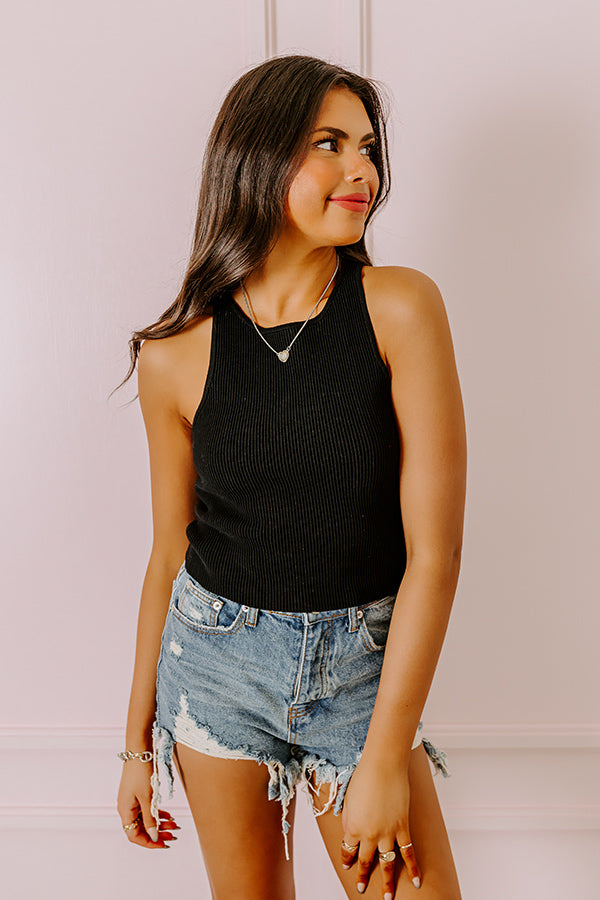 Premium Sculpt Fit Sleeveless Top - Black