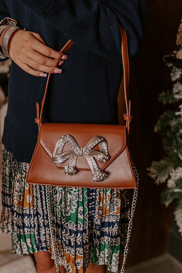 Premium Crush Faux Leather Handbag in Camel