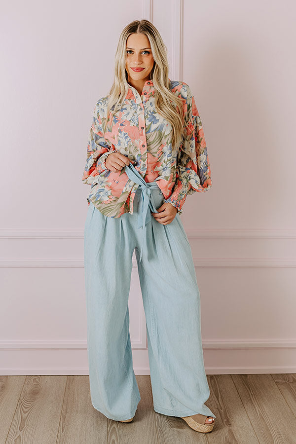 Ultimate Serena High Waist Chambray Pants - Light Wash Edition