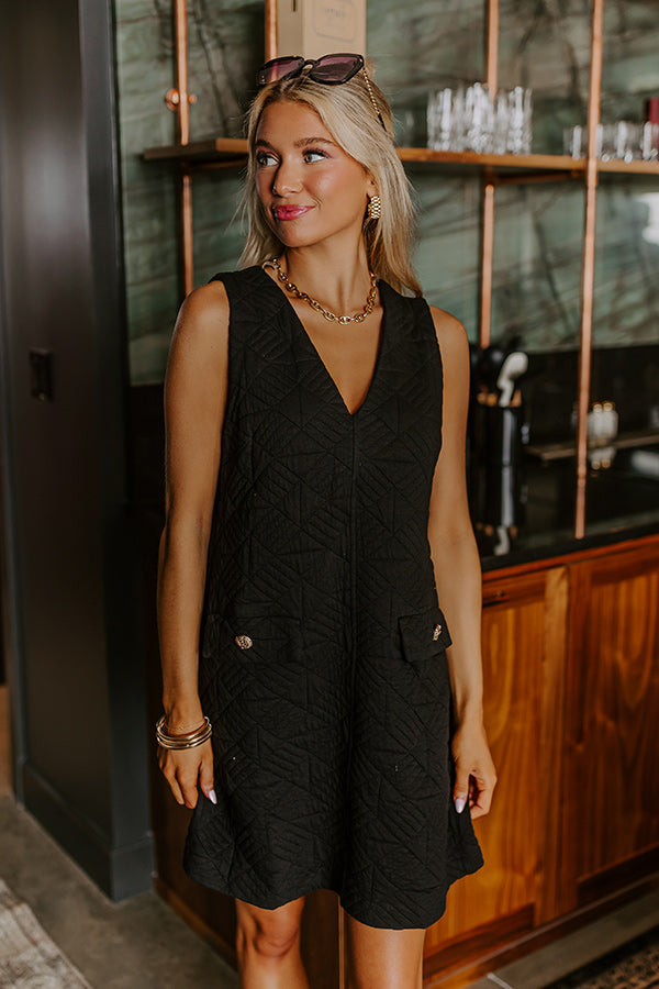 Premium Quilted Mini Dress - Ultimate Black Elegance