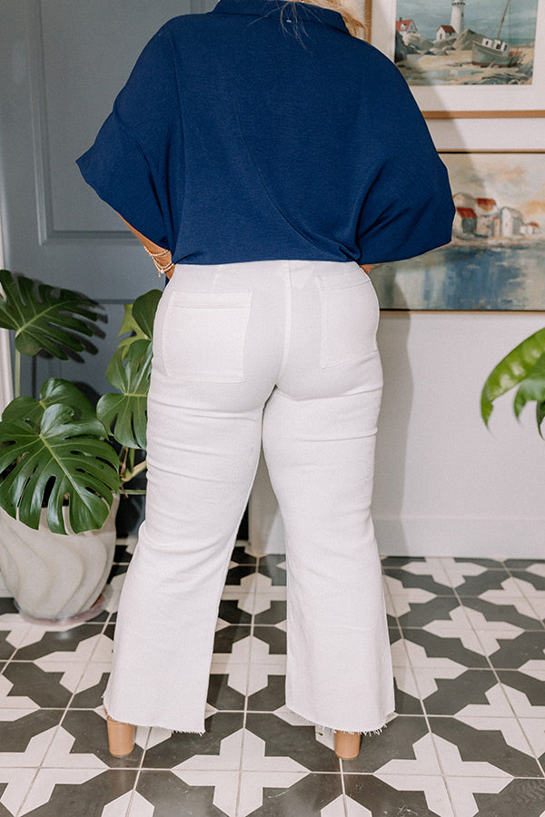 Premium Adriana High Waist Wide Leg Jeans - Ivory Curves Collection