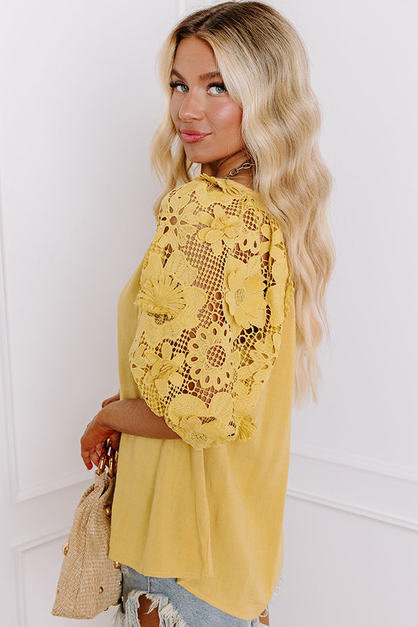 Premium Boho Love Linen-Blend Shift Top - Primrose Yellow