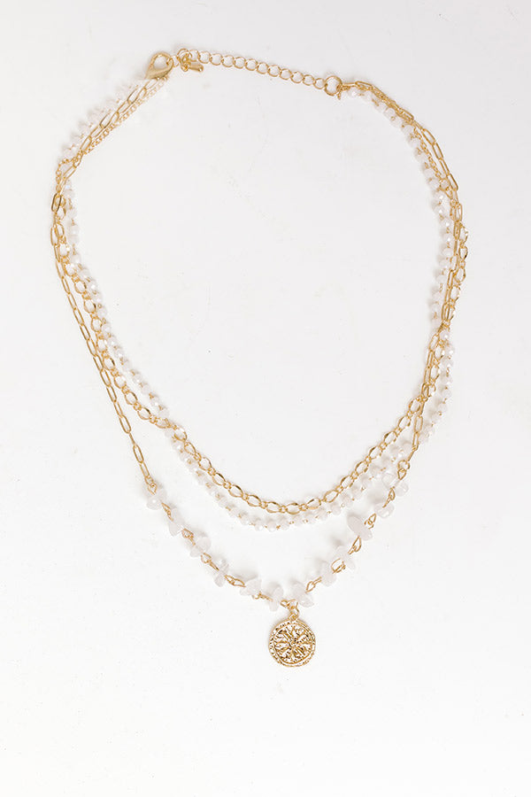 Premium Oceanside Gala Layered Necklace in White - Ultimate Style Upgrade