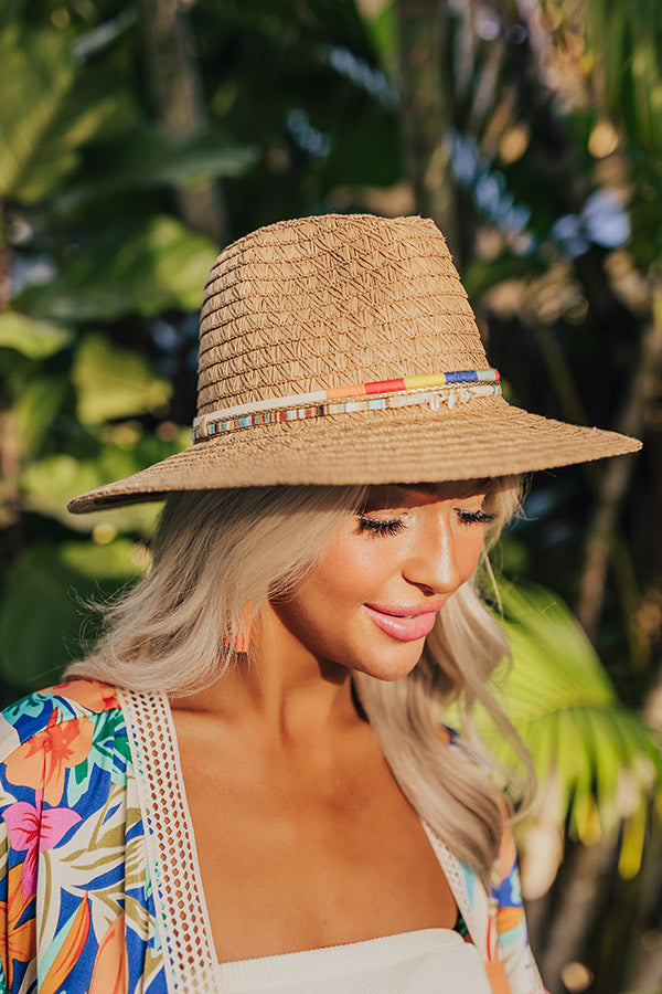 Premium Tropical Shoreline Sun Hat - Boho Chic Tan Straw Hat