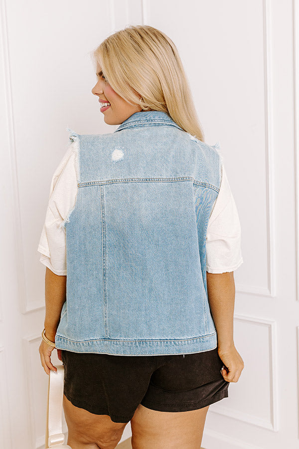 Premium Distressed Denim Vest - Edgy & Trendy