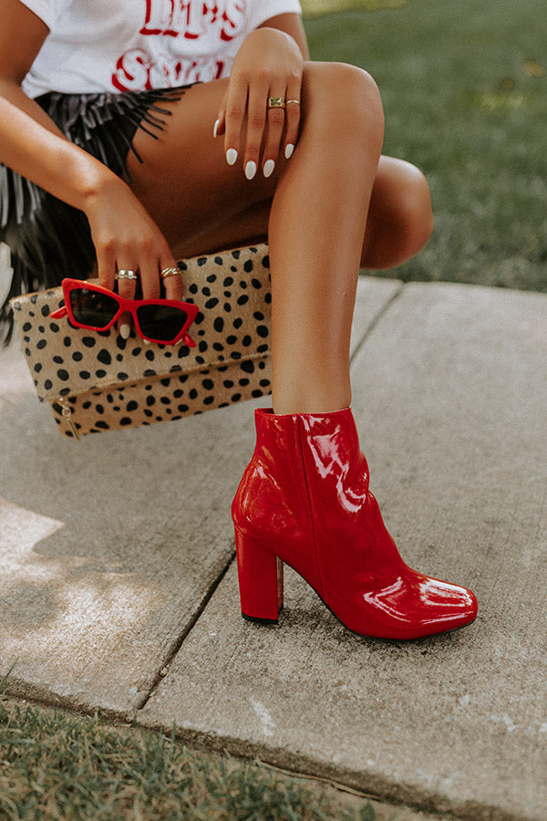 Premium Yasmine Red Patent Bootie - Ultimate Style Upgrade