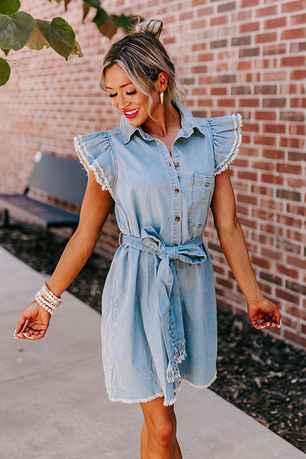 Premium Aleena Chambray Mini Dress - Ultimate Style Upgrade