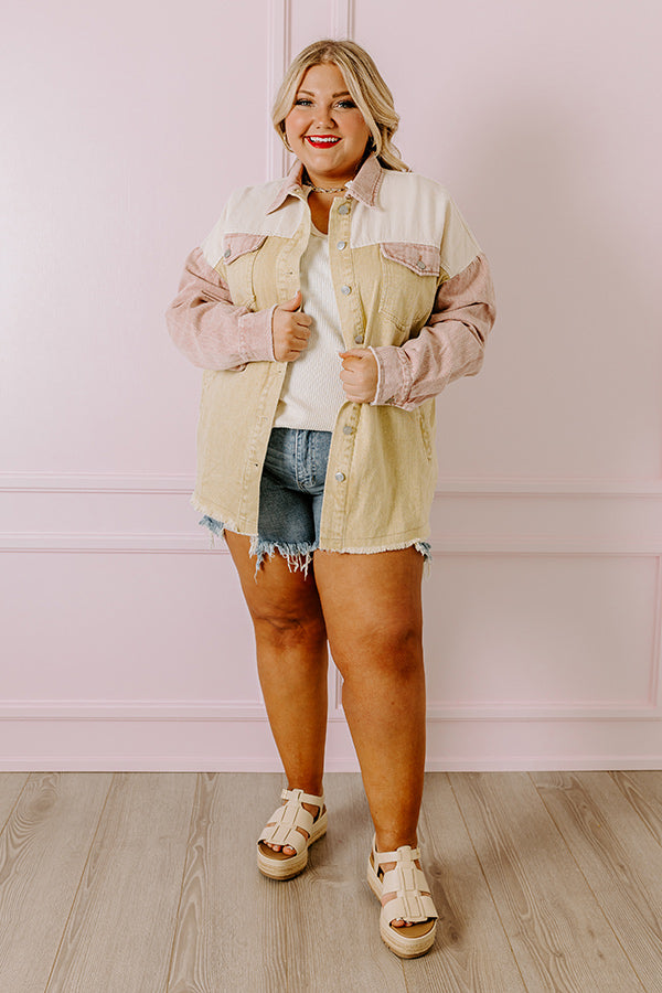 Ultimate Beige Curves Denim Jacket – Lightweight & Stylish