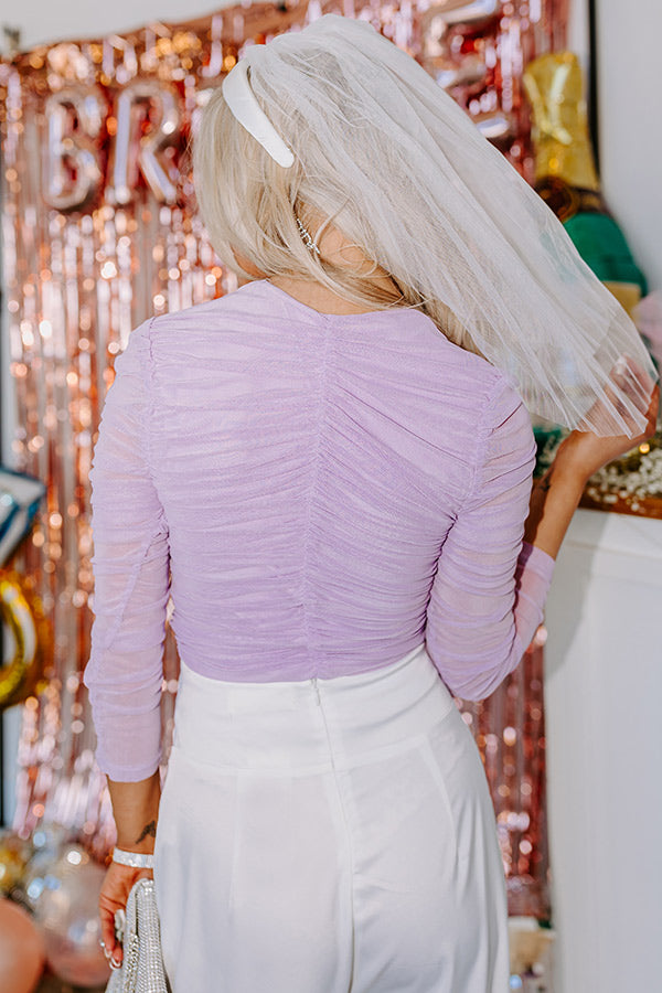 Premium Lavender Ruched Top - Timeless Elegance