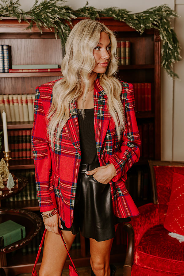 Premium Plaid Blazer - Cheerful Smile Edition