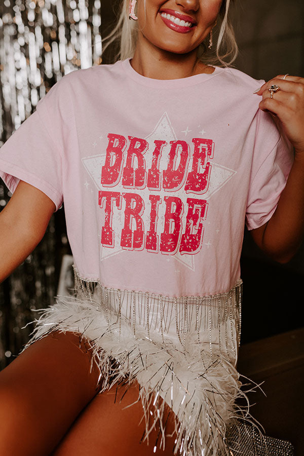 Ultimate Bride Tribe Rhinestone Tassel Top - Pink Edition