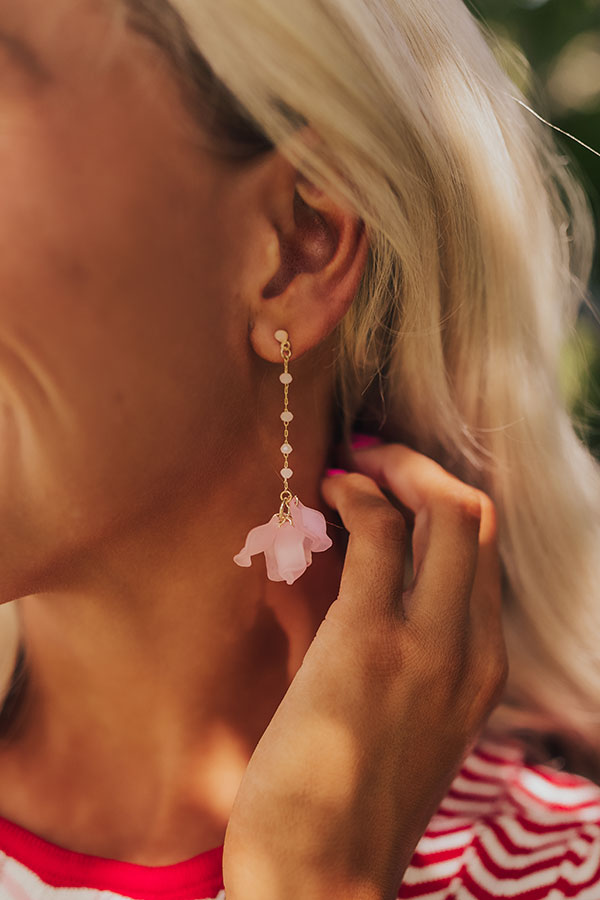 Premium Pink Starry Sky Soiree Dangle Earrings