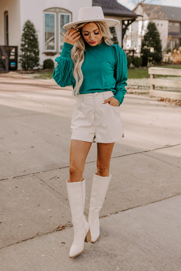 Premium Love-Inspired Hunter Green Knit Top