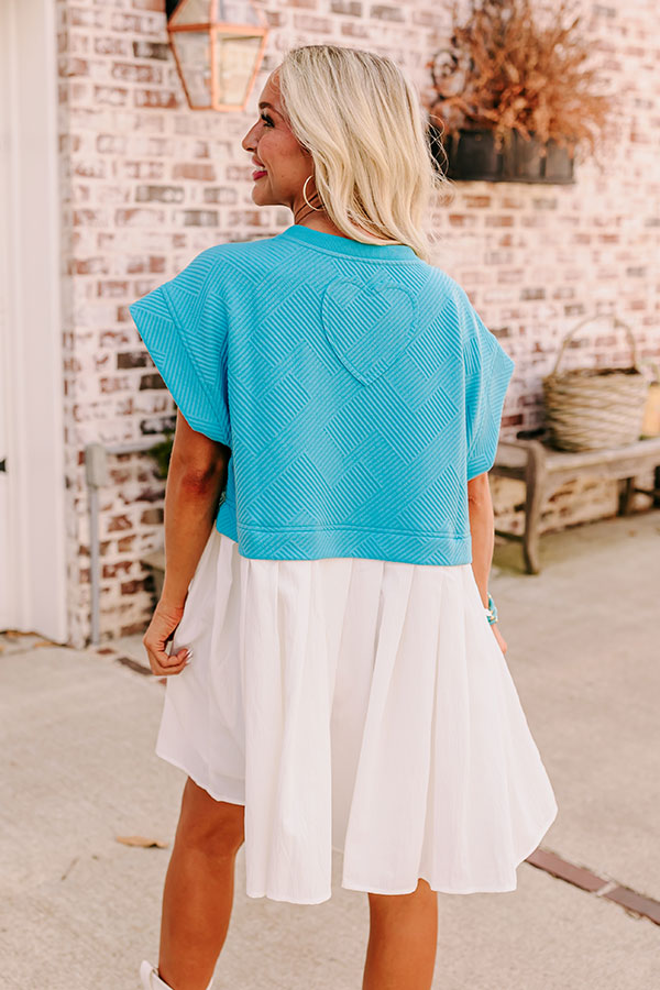 Premium Ocean Blue Myrtle Beach Brunch Dress