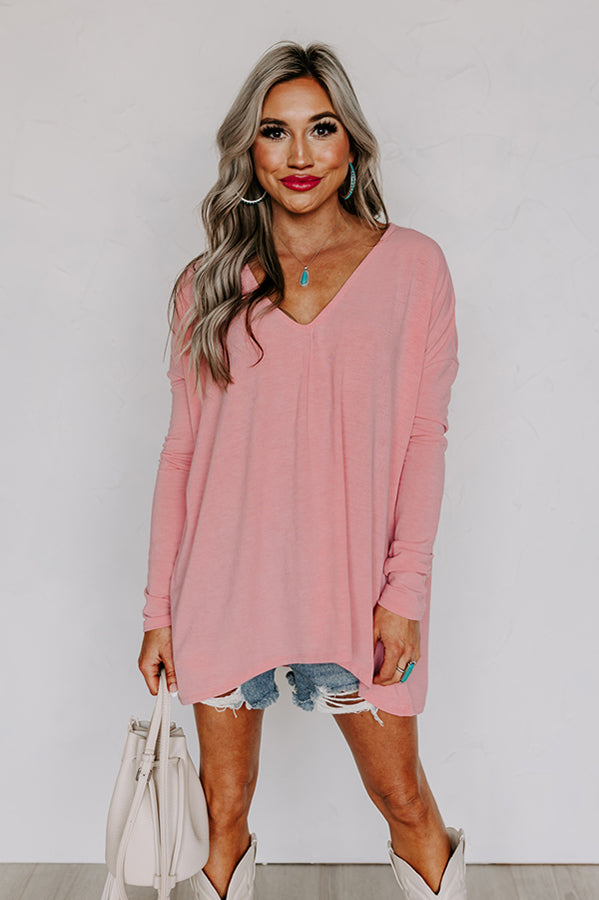 Premium Pink V-Neck Shift Top - Ultimate Comfort & Style