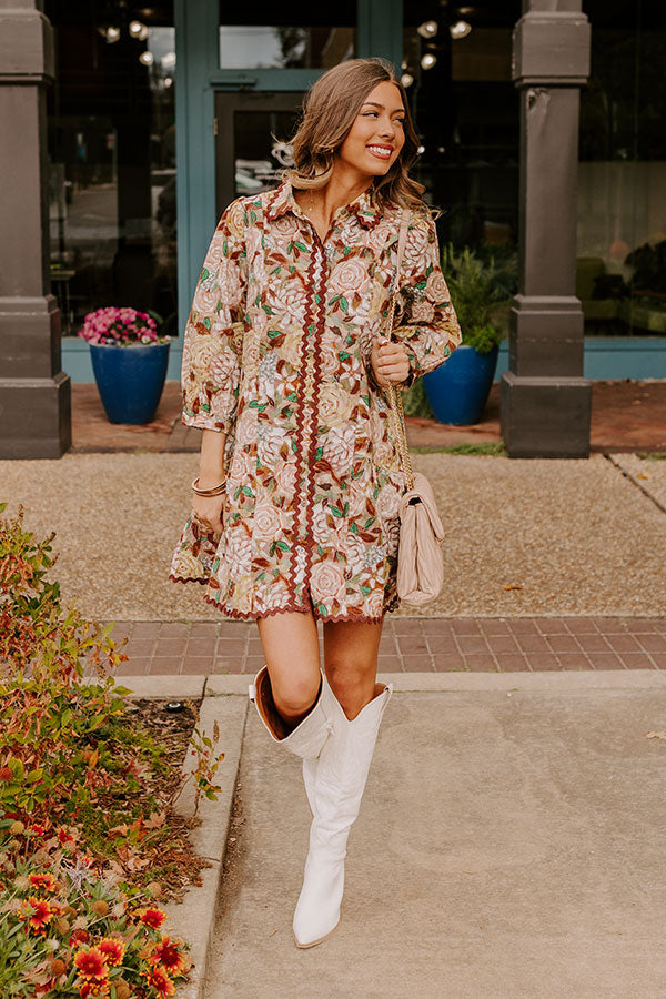 Premium Floral Ricrac Mini Dress - Effortless Style for Every Occasion