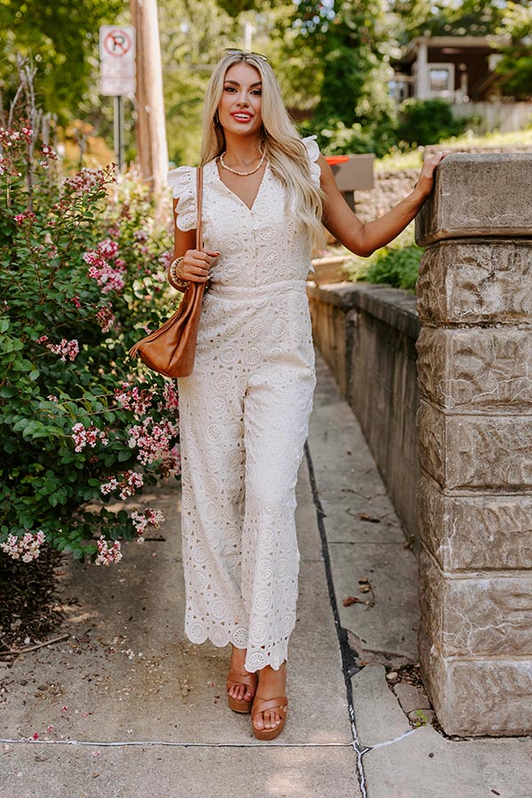 Premium Bohemian Crochet Jumpsuit - Ivory