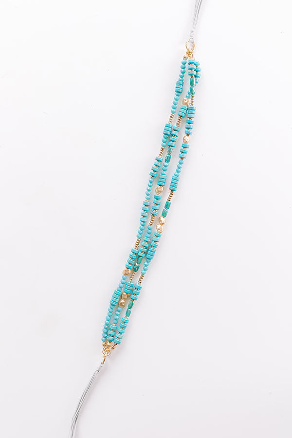 Premium Boho Bora Bora Layered Necklace in Turquoise