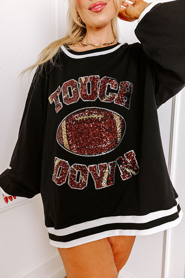 Premium Touchdown Glam Oversized Sweatshirt