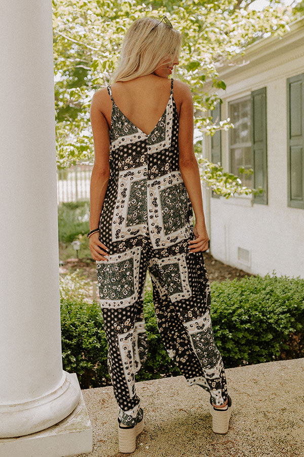 Ultimate Black Latte To Go Jumpsuit - Premium Floral Print