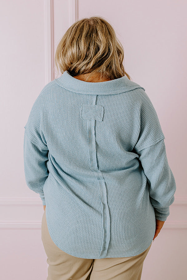 Premium Sky Blue Curves Shift Top - Ultimate Casual Style