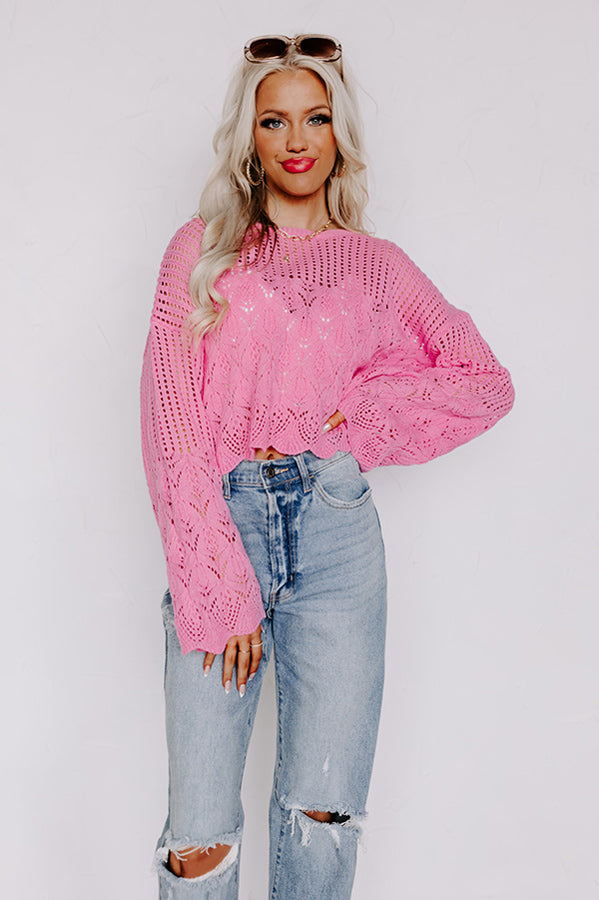 Good Weather Knit Top In Pink