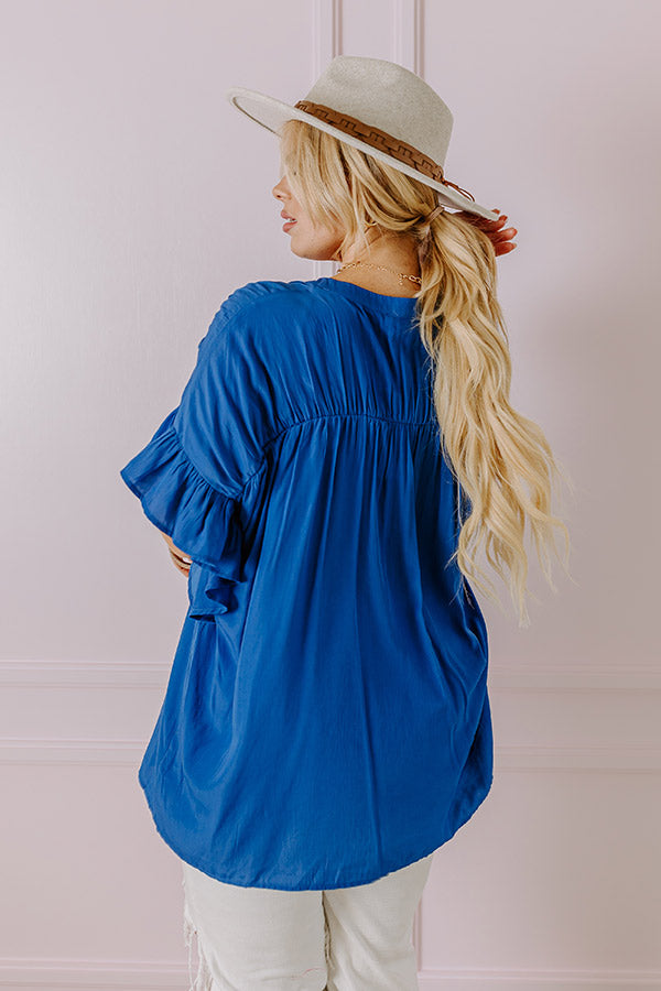 Premium Royal Blue Flowy Shift Top | Ultimate Summer Style