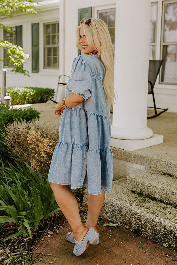 Ultimate Downtown Daze Chambray Mini Dress - Curves Edition