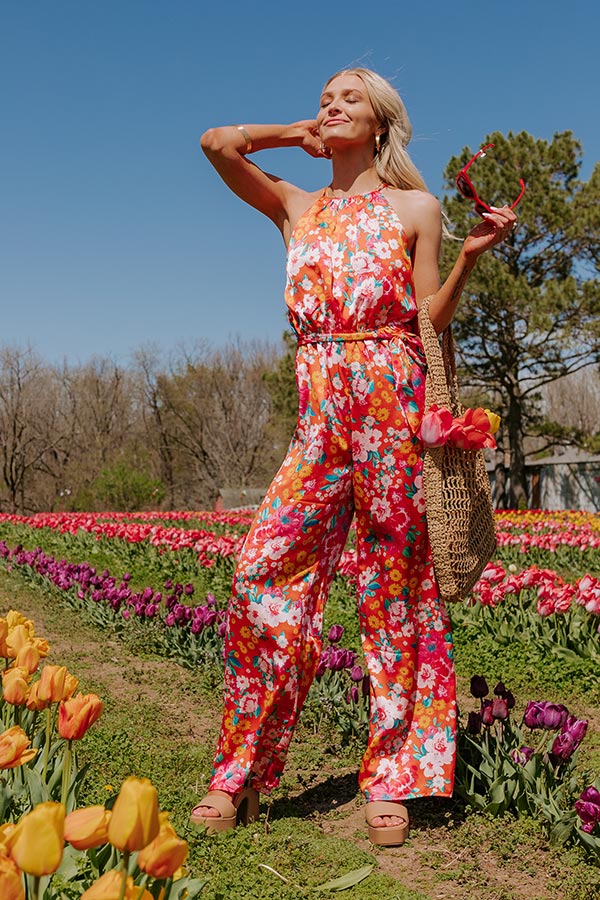 Premium Paradise Floral Jumpsuit - Vibrant Summer Essential