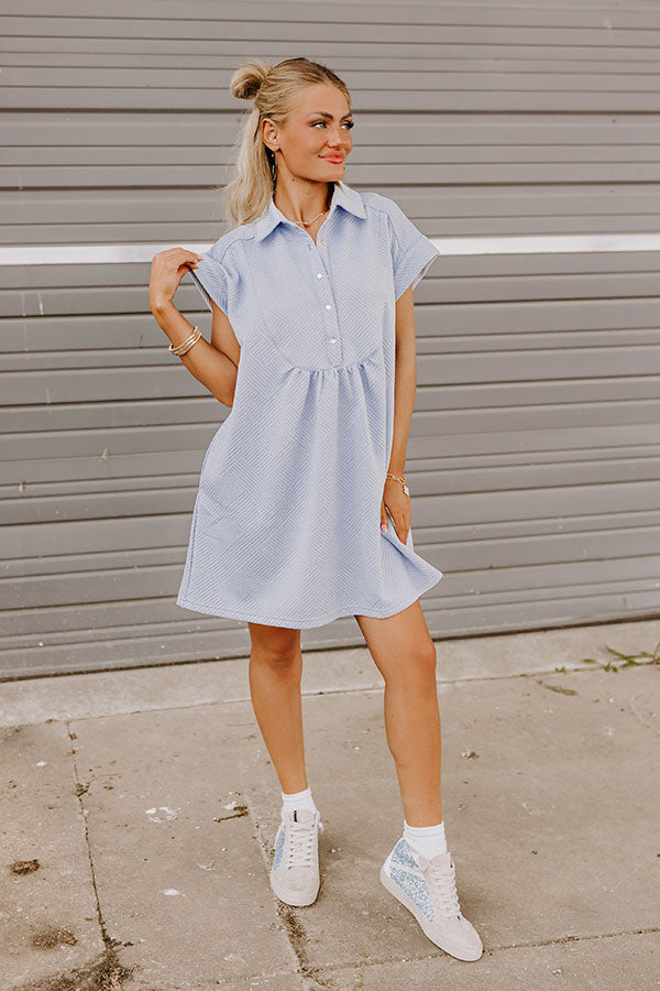 Premium Sky Blue Mini Dress - Downtown Dallas Edition