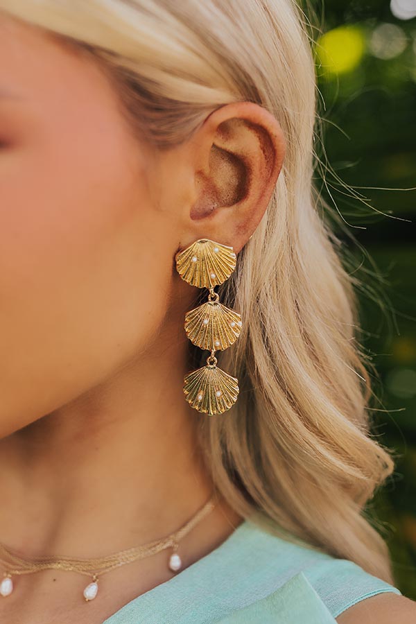 Ultimate Seashell Chic Gold Earrings