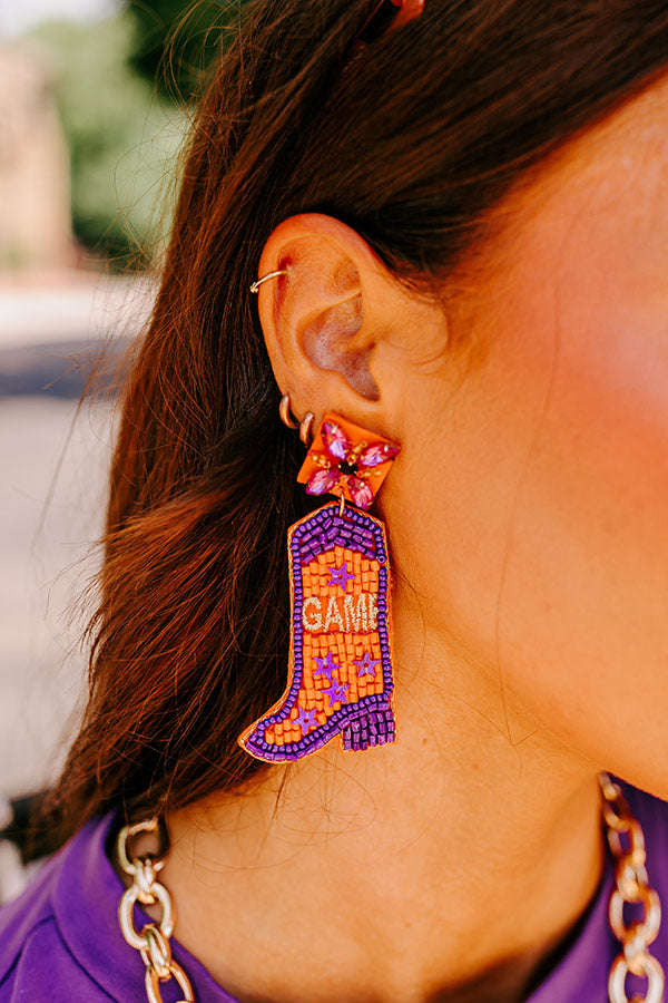 Premium Game Day Southern Style Orange Earrings