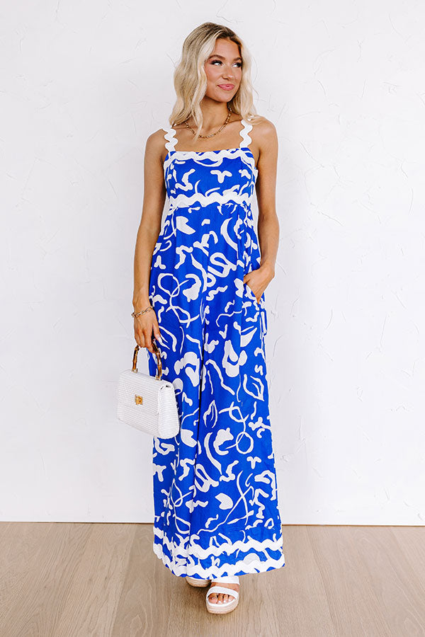 Ultimate Royal Blue Cool Capri Jumpsuit - Chic & Playful Style