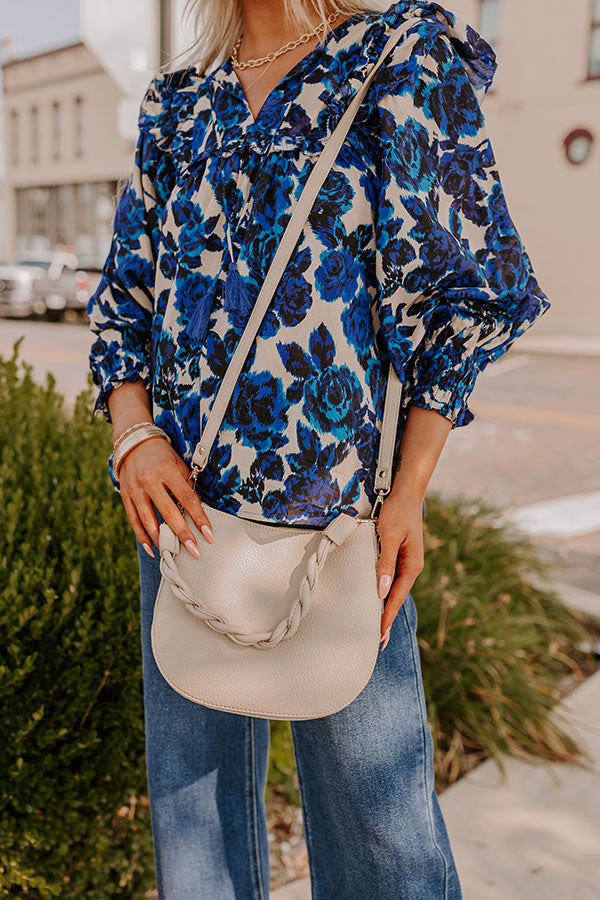 Premium Allure Avenue Faux Leather Crossbody Bag in Oatmeal