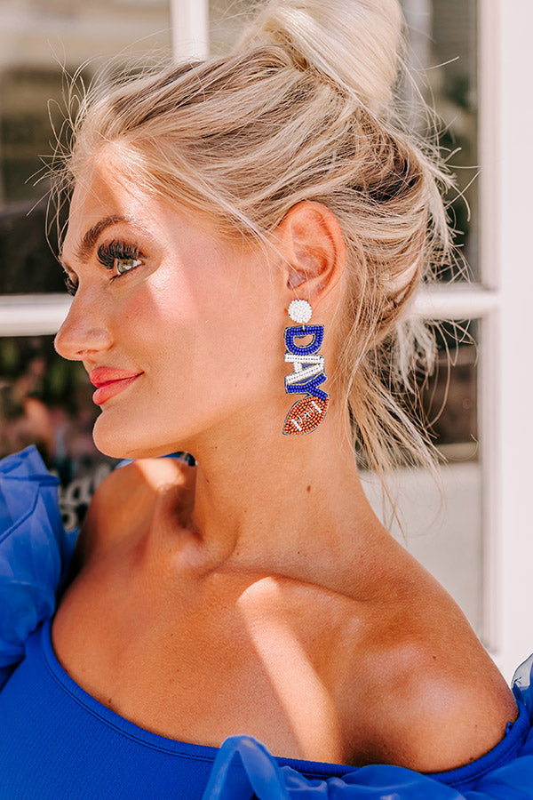 Premium Game Day Beaded Earrings - Royal Blue Edition