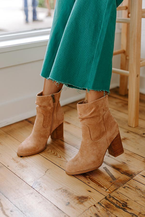 Ultimate Light Camel Faux Suede Bootie - Last Call Edition