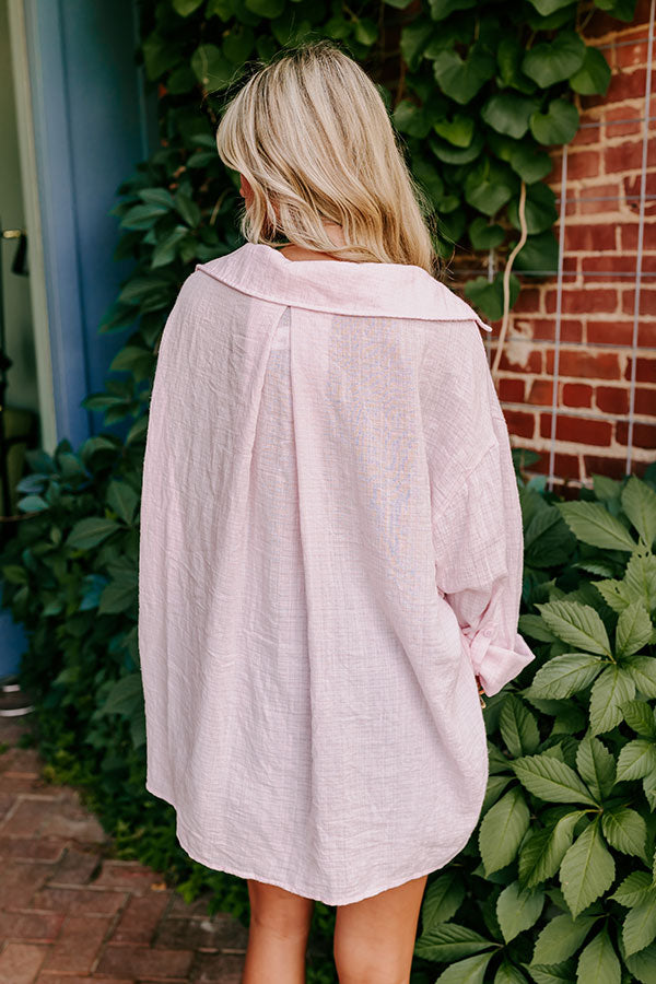 Premium Coastal Charm Oversized Button-Up Shirt