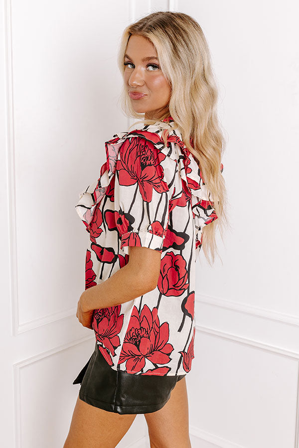 Premium Red Floral Blouse - Ultimate Style Upgrade