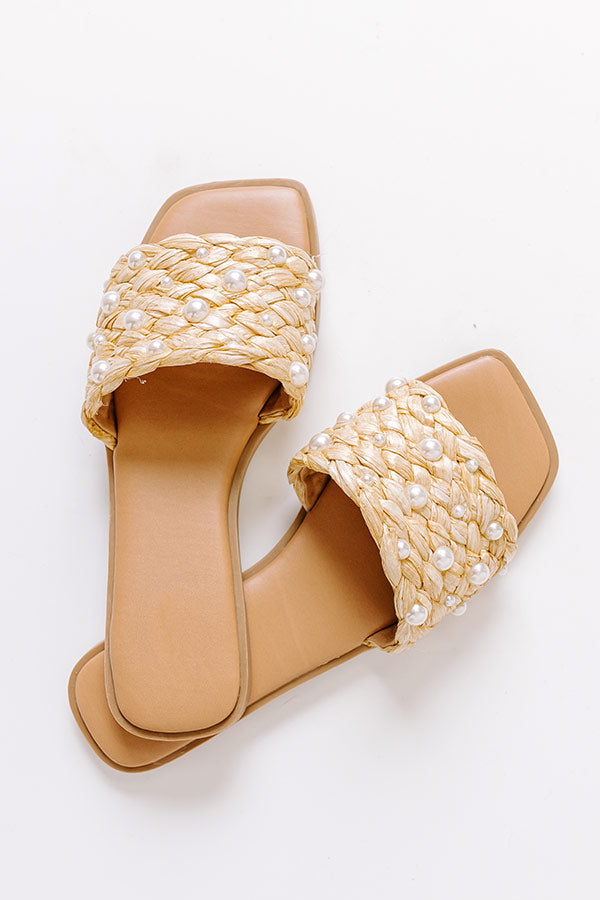 Premium Clara Pearl Embellished Woven Sandal