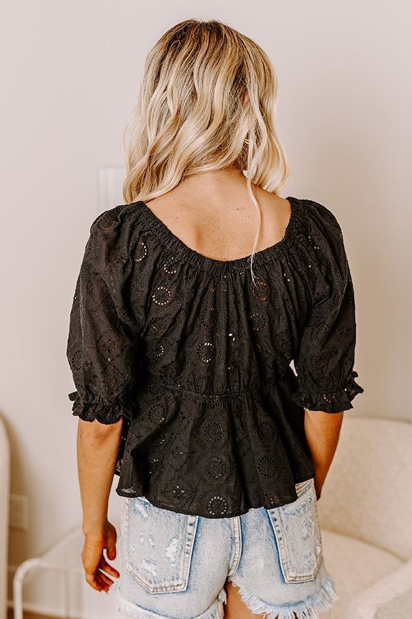 Ultimate Black Eyelet Top - Effortless Elegance