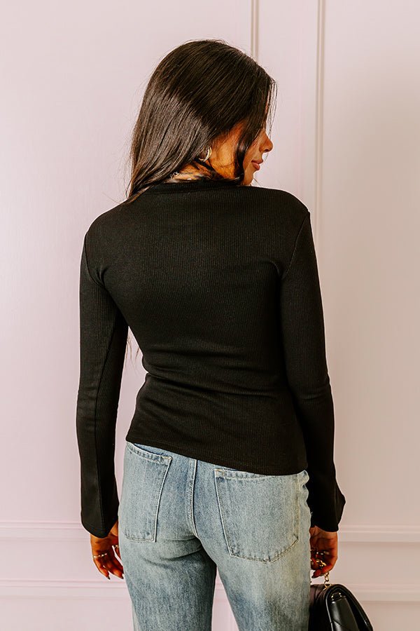 Premium Rare Dream Ribbed Top - Ultimate Black