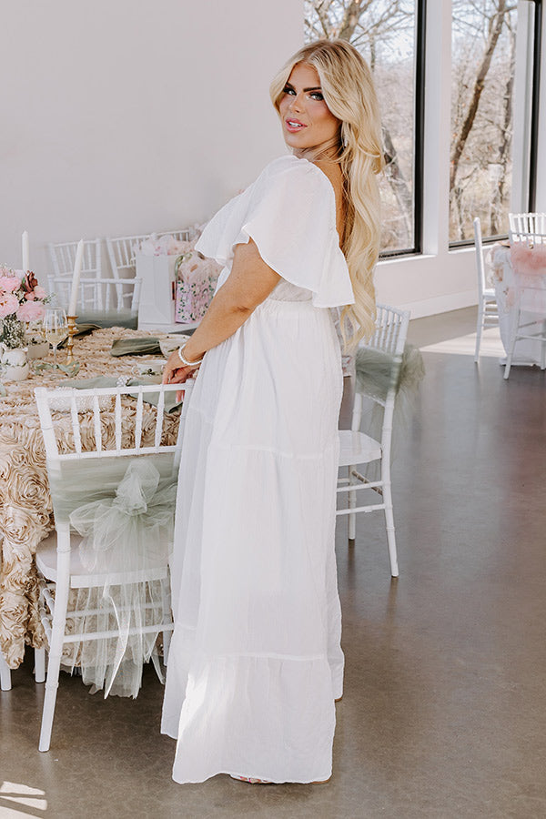 Premium Elegance Maxi Dress - White Curves