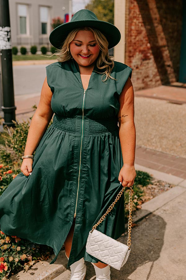 Premium Hunter Green Midi Dress - Effortless Elegance for Every Occasion